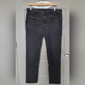 Banana Republic Women's Black Jeans with Zipper Accents